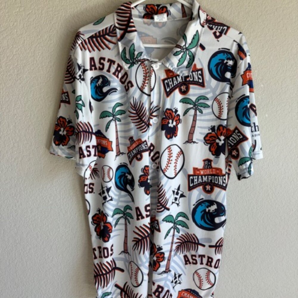 Houston Astros Shirt Mens XL White MLB Baseball 2022 World Champions Hawaiian
